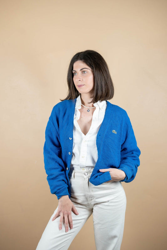 Cardigan Lacoste Vintage ref: 1638 - BLEU - M - amifrip - Friperie en ligne et vêtements vintage