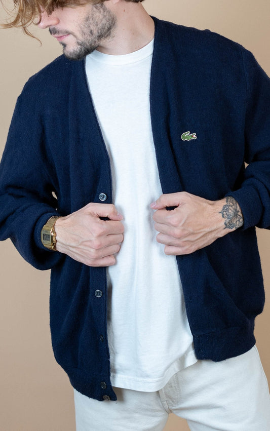 Cardigan Lacoste Vintage ref: 1640 - BLEU - L - amifrip - Friperie en ligne et vêtements vintage