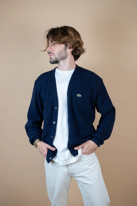 Cardigan Lacoste Vintage ref: 1640 - BLEU - L - amifrip - Friperie en ligne et vêtements vintage
