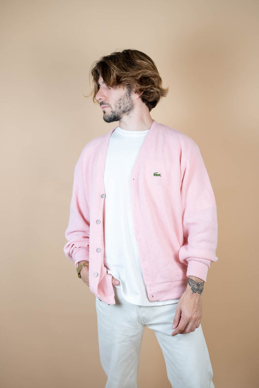 Cardigan Lacoste Vintage ref: 1642 - ROSE - XL - amifrip - Friperie en ligne et vêtements vintage