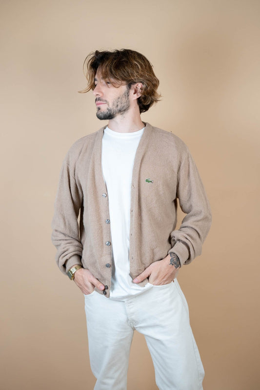 Cardigan Lacoste Vintage ref: 1646 - BEIGE - XL - amifrip - Friperie en ligne et vêtements vintage