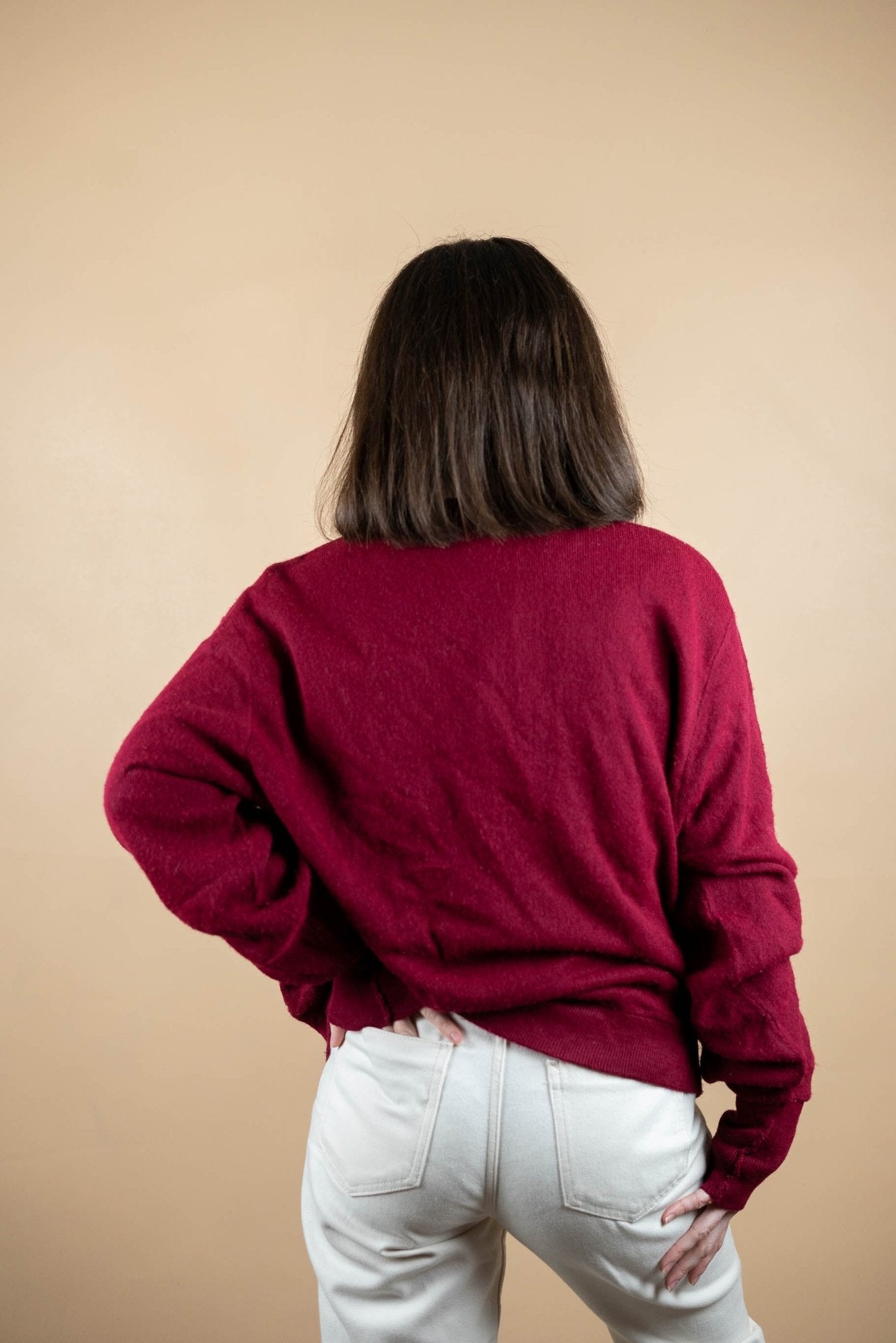 Cardigan Lacoste Vintage ref: 1654 - BORDEAUX - L - amifrip - Friperie en ligne et vêtements vintage