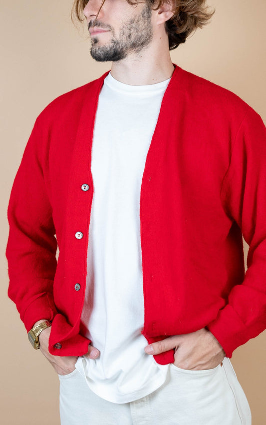 Cardigan Lacoste Vintage ref: 1661 - ROUGE - M - amifrip - Friperie en ligne et vêtements vintage