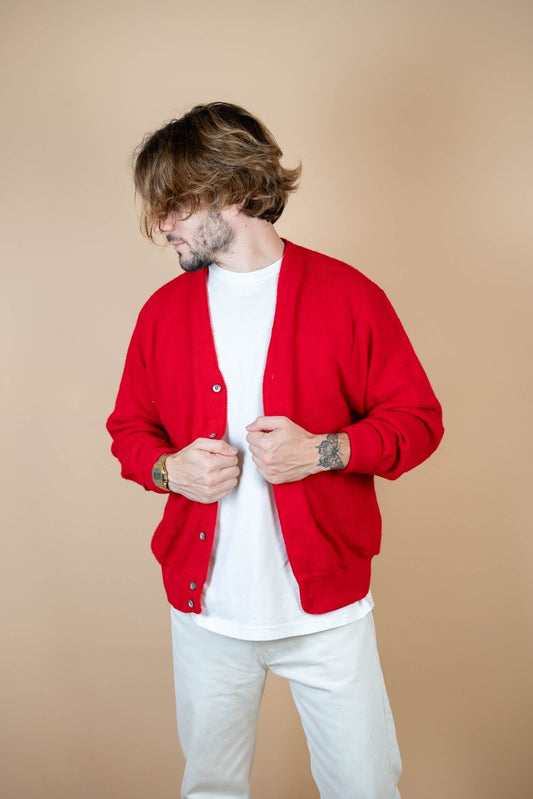 Cardigan Lacoste Vintage ref: 1661 - ROUGE - M - amifrip - Friperie en ligne et vêtements vintage
