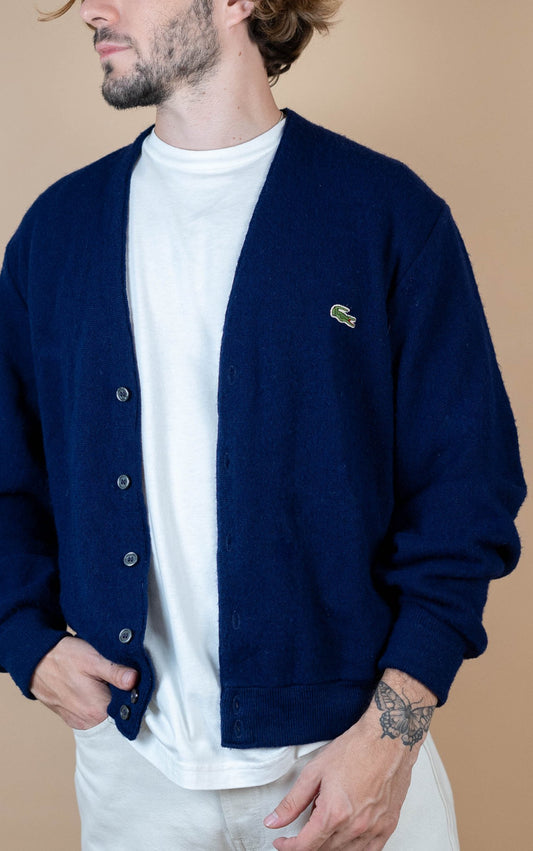 Cardigan Lacoste Vintage ref: 1667 - BLEU MARINE - S - amifrip - Friperie en ligne et vêtements vintage