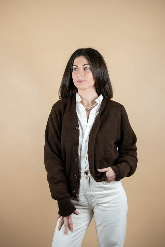 Cardigan Lacoste Vintage ref: 1669 - MARRON - L - amifrip - Friperie en ligne et vêtements vintage