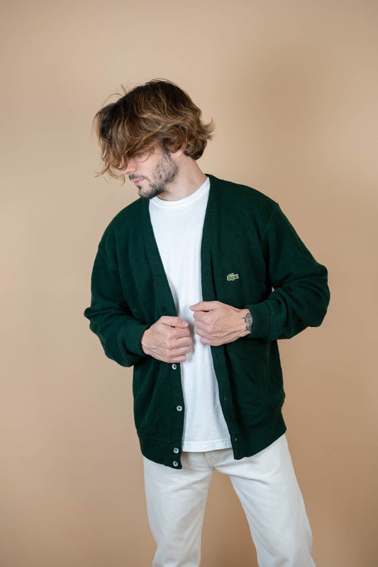 Cardigan Lacoste Vintage ref: 1677 - VERT - L - amifrip - Friperie en ligne et vêtements vintage