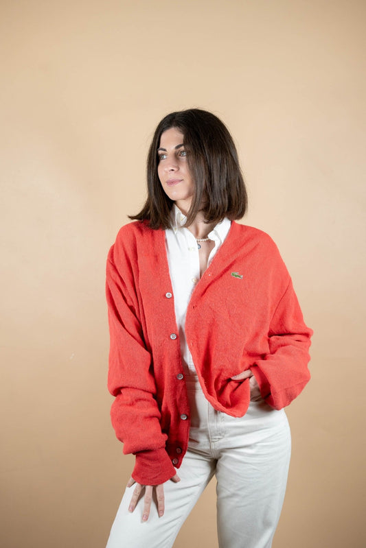 Cardigan Lacoste Vintage ref: 1683 - CORAIL - XL - amifrip - Friperie en ligne et vêtements vintage