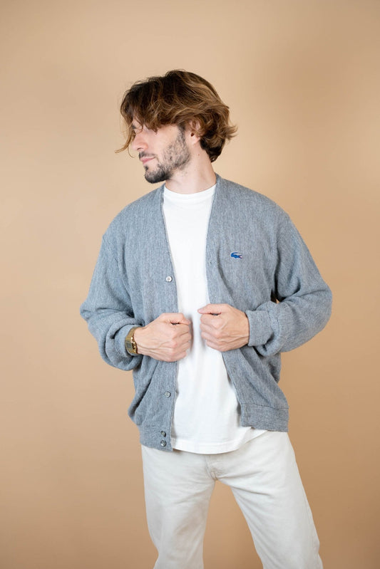 Cardigan Lacoste Vintage ref: 1688 - GRIS - L - amifrip - Friperie en ligne et vêtements vintage
