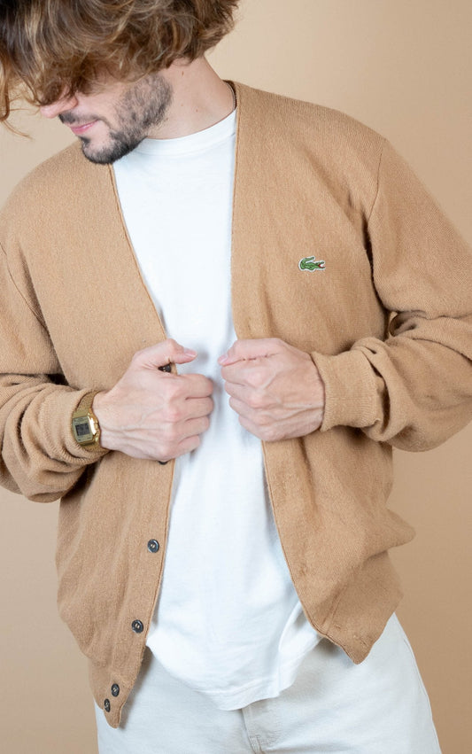 Cardigan Lacoste Vintage ref: 1692 - BEIGE - L - amifrip - Friperie en ligne et vêtements vintage