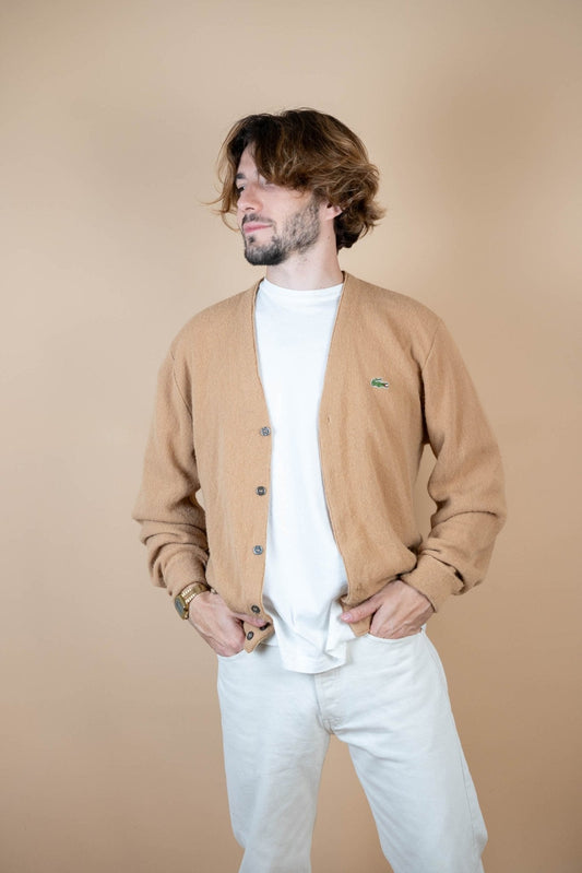 Cardigan Lacoste Vintage ref: 1692 - BEIGE - L - amifrip - Friperie en ligne et vêtements vintage