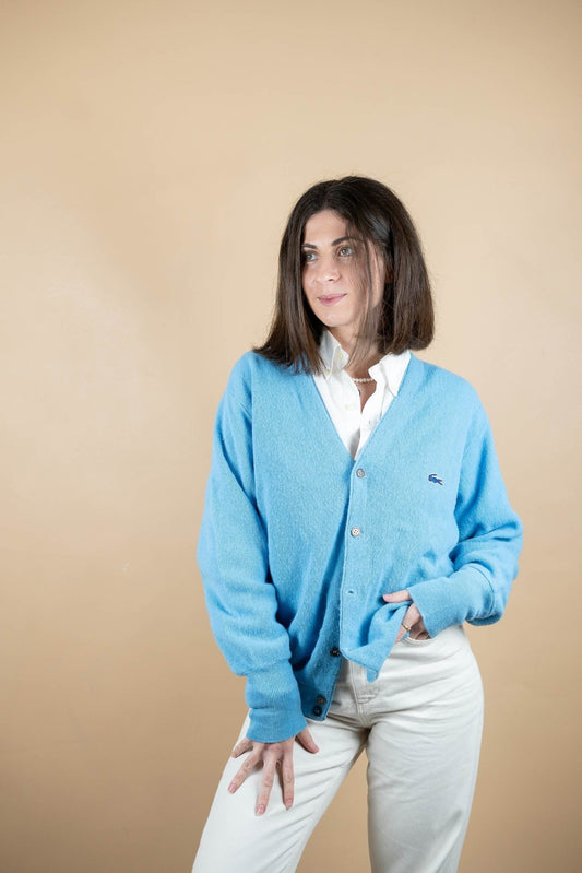 Cardigan Lacoste Vintage ref: 1701 - BLEU - M - amifrip - Friperie en ligne et vêtements vintage