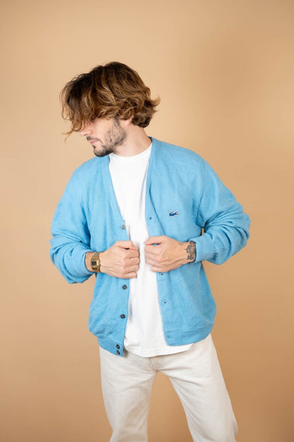 Cardigan Lacoste Vintage ref: 1704 - BLEU - L - amifrip - Friperie en ligne et vêtements vintage