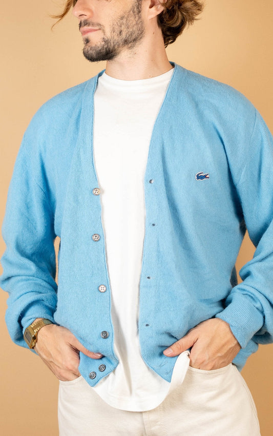 Cardigan Lacoste Vintage ref: 1704 - BLEU - L - amifrip - Friperie en ligne et vêtements vintage