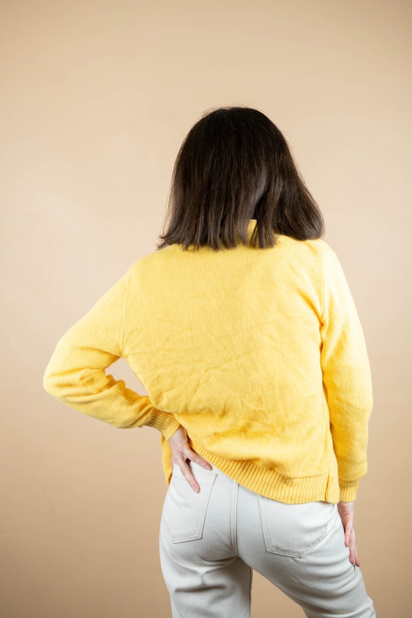 Cardigan Lacoste Vintage ref: 1708 - JAUNE - S - amifrip - Friperie en ligne et vêtements vintage