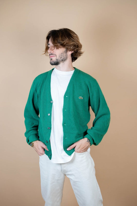 Cardigan Lacoste Vintage ref: 1710 - VERT - M - amifrip - Friperie en ligne et vêtements vintage
