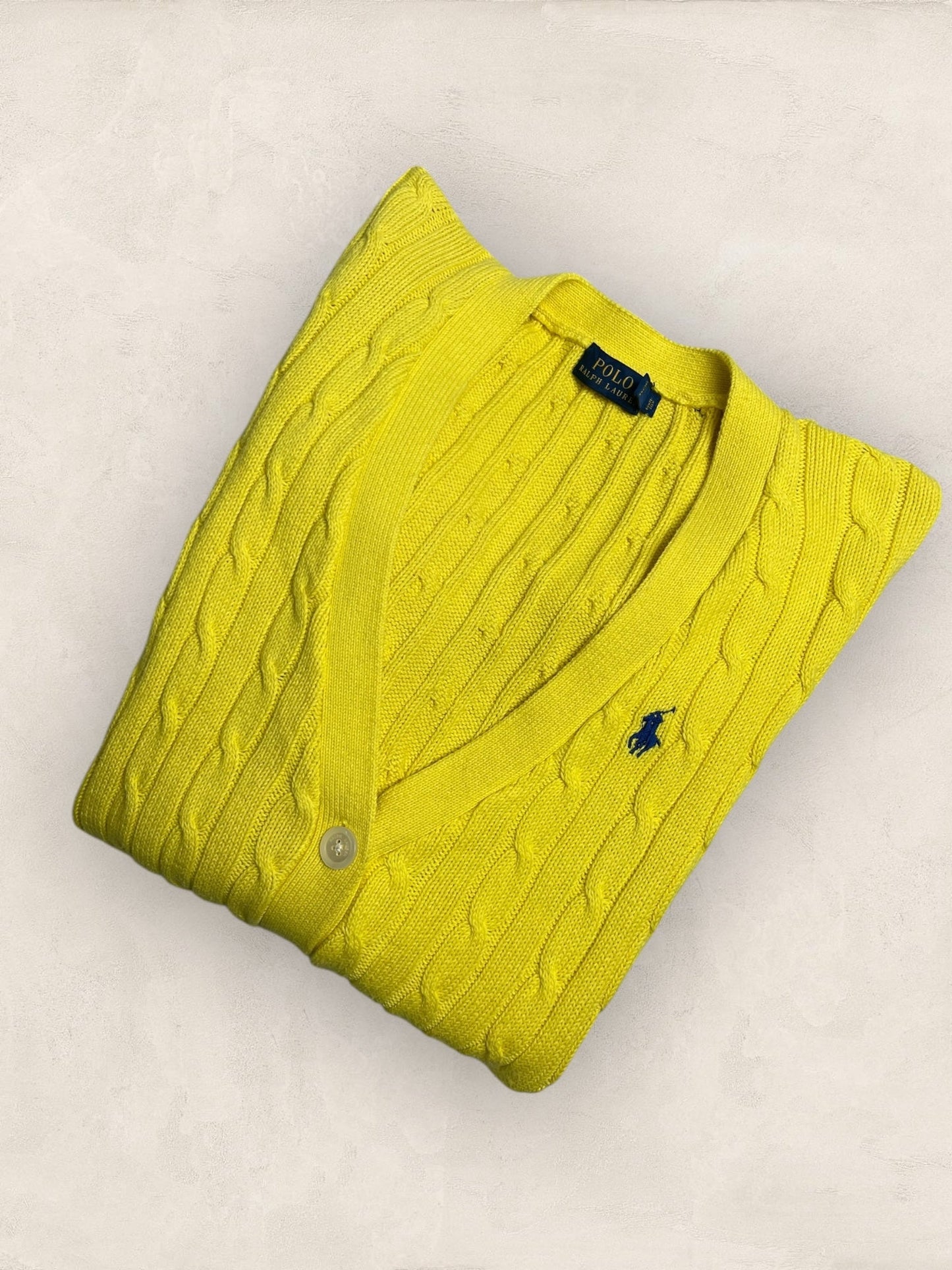 Cardigan Torsadé Ralph Lauren Femme #1813 - S - Jaune - amifrip - Friperie en ligne et vêtements vintage