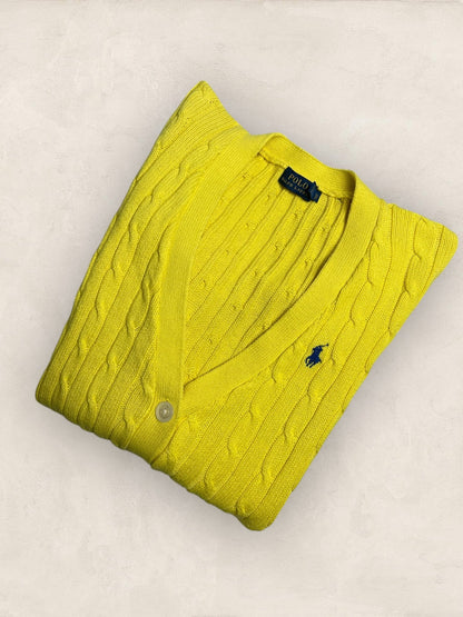 Cardigan Torsadé Ralph Lauren Femme #1813 - S - Jaune - amifrip - Friperie en ligne et vêtements vintage