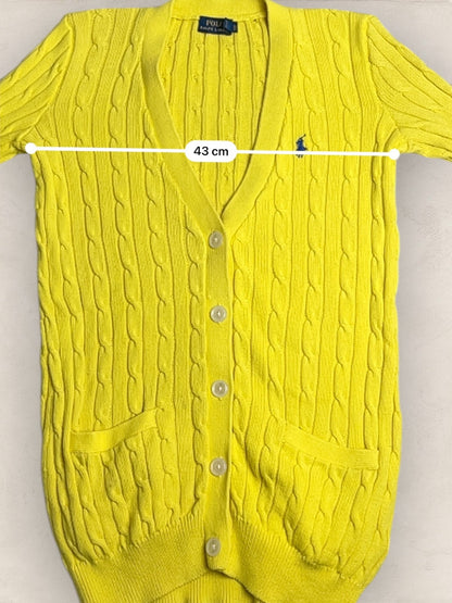 Cardigan Torsadé Ralph Lauren Femme #1813 - S - Jaune - amifrip - Friperie en ligne et vêtements vintage