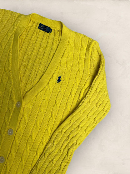 Cardigan Torsadé Ralph Lauren Femme #1813 - S - Jaune - amifrip - Friperie en ligne et vêtements vintage