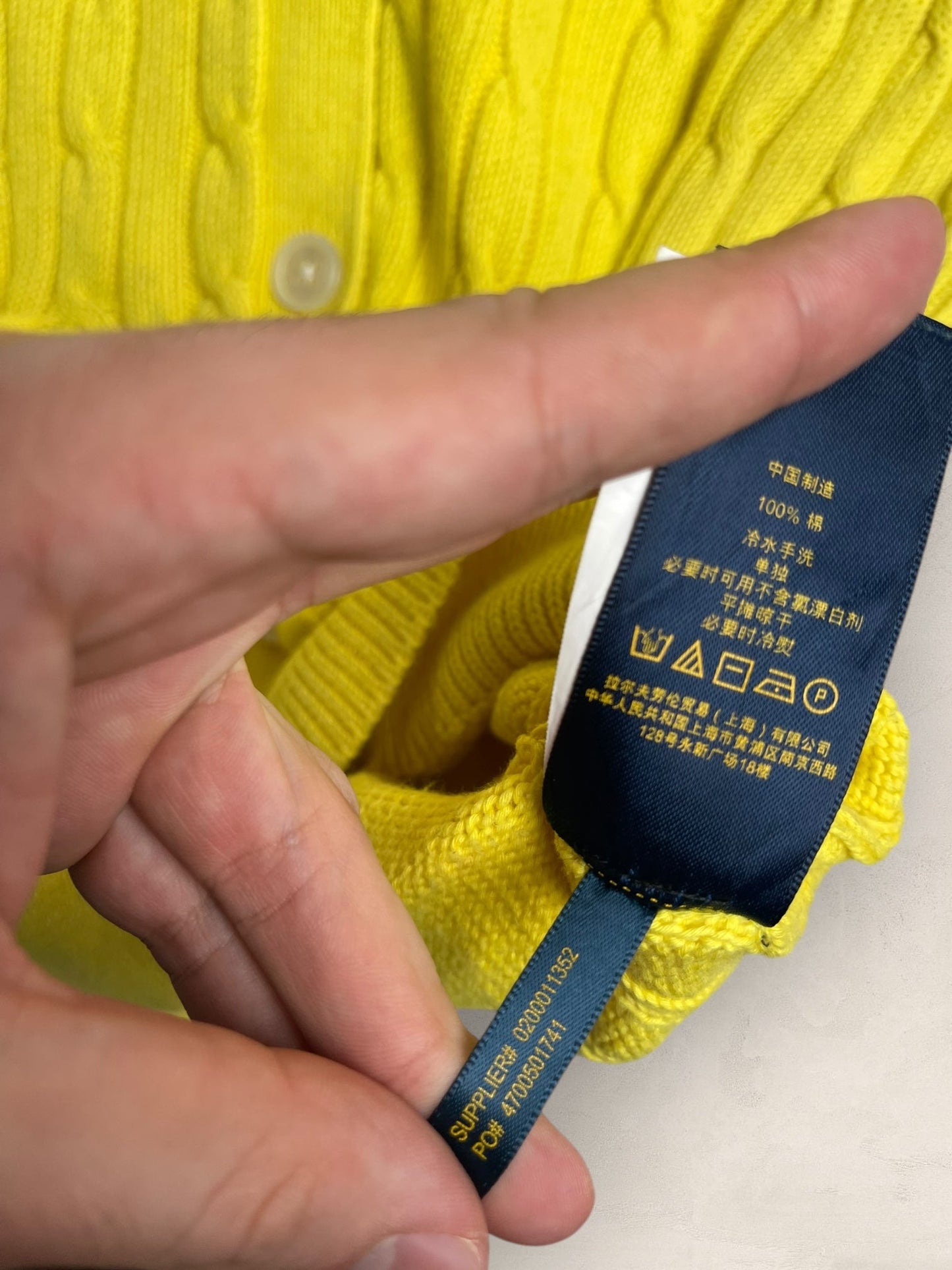 Cardigan Torsadé Ralph Lauren Femme #1813 - S - Jaune - amifrip - Friperie en ligne et vêtements vintage