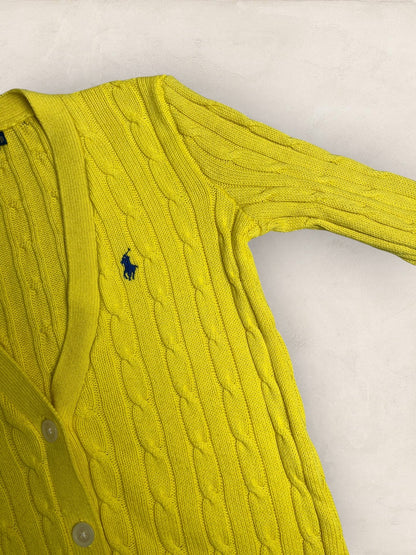 Cardigan Torsadé Ralph Lauren Femme #1813 - S - Jaune - amifrip - Friperie en ligne et vêtements vintage