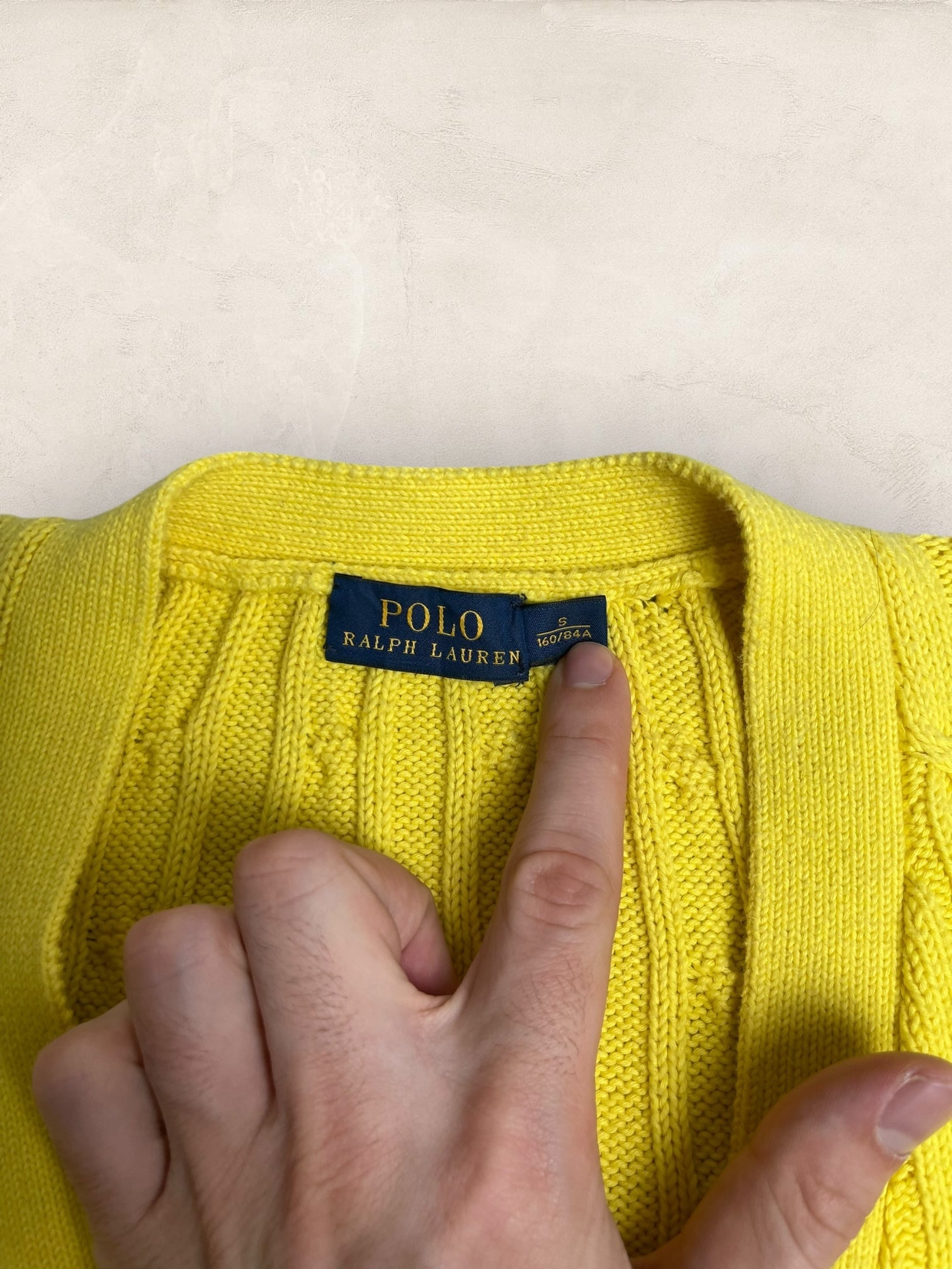 Cardigan Torsadé Ralph Lauren Femme #1813 - S - Jaune - amifrip - Friperie en ligne et vêtements vintage