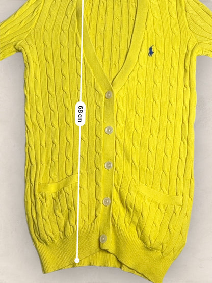 Cardigan Torsadé Ralph Lauren Femme #1813 - S - Jaune - amifrip - Friperie en ligne et vêtements vintage