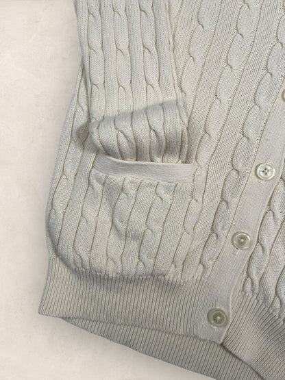 Cardigan Torsadé Ralph Lauren Femme #1817 - M - Blanc - amifrip - Friperie en ligne et vêtements vintage