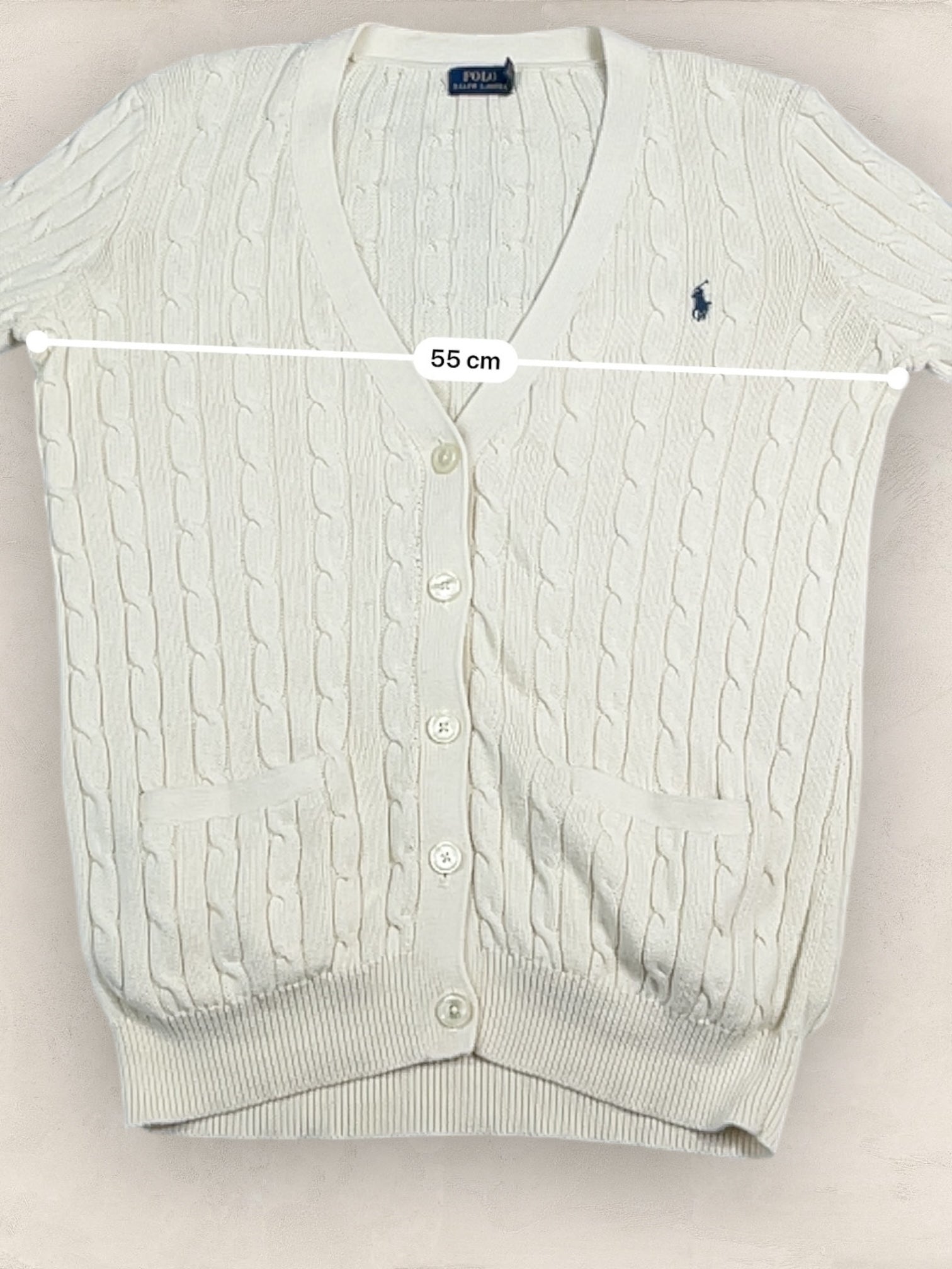 Cardigan Torsadé Ralph Lauren Femme #1817 - M - Blanc - amifrip - Friperie en ligne et vêtements vintage
