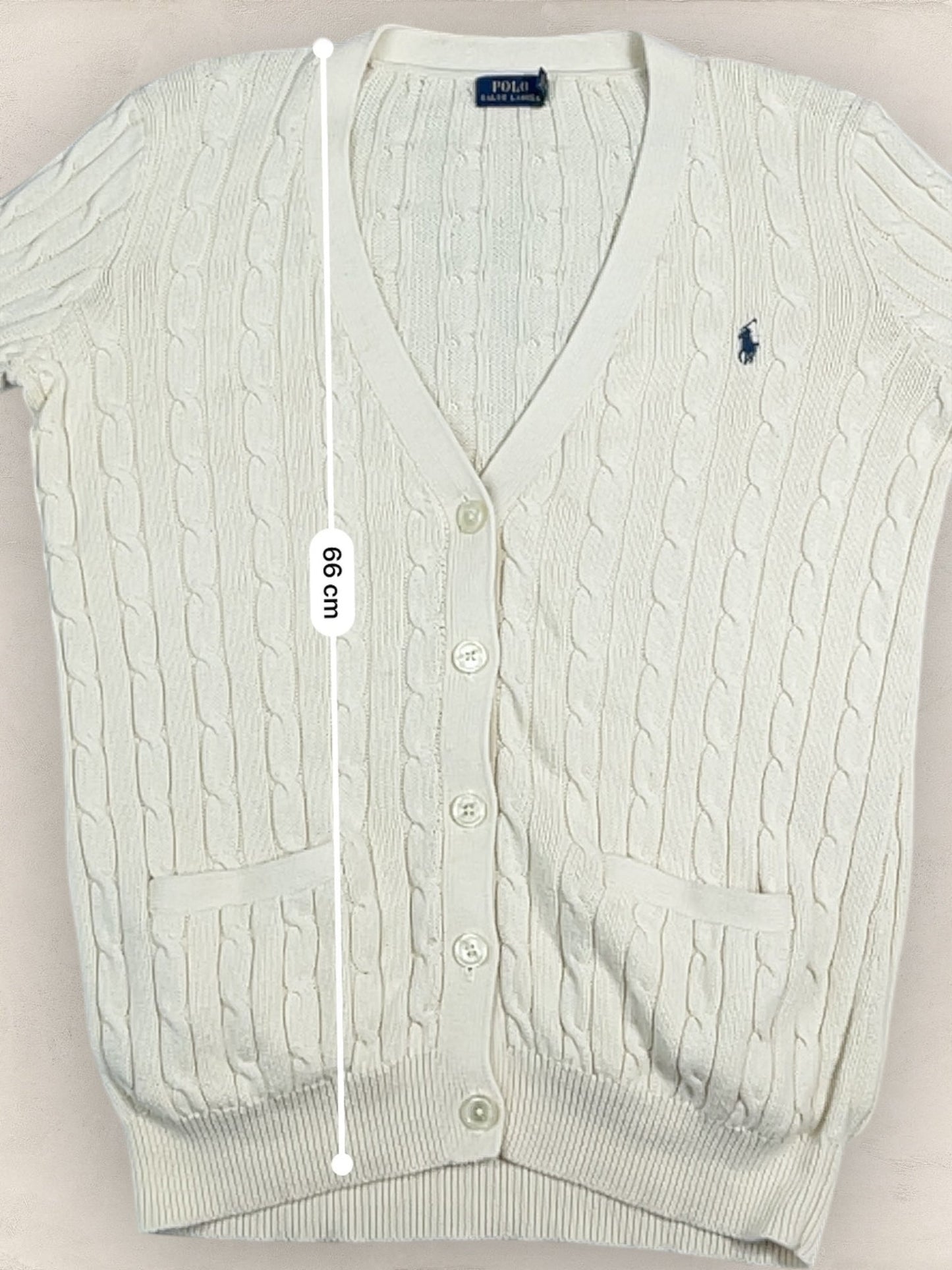 Cardigan Torsadé Ralph Lauren Femme #1817 - M - Blanc - amifrip - Friperie en ligne et vêtements vintage
