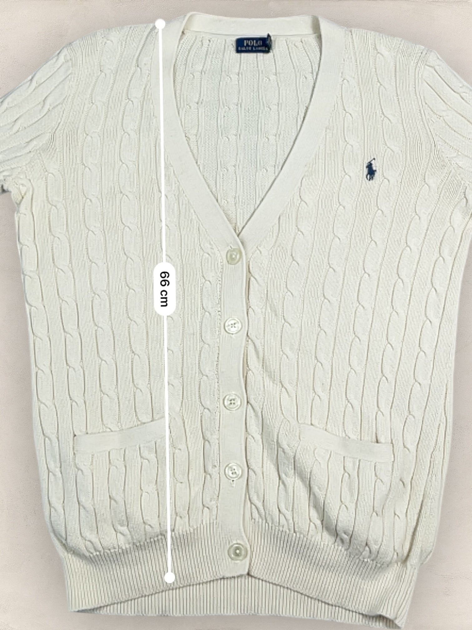 Cardigan Torsadé Ralph Lauren Femme #1817 - M - Blanc - amifrip - Friperie en ligne et vêtements vintage