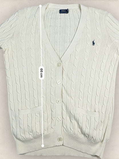 Cardigan Torsadé Ralph Lauren Femme #1817 - M - Blanc - amifrip - Friperie en ligne et vêtements vintage