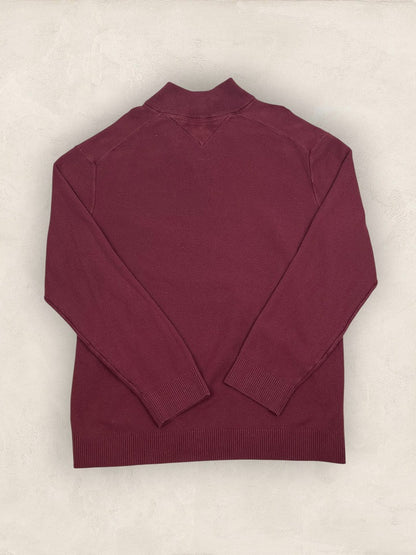 Pull 1/4 zip Tommy Hilfiger - Homme Xxl - Bordeaux - Coton - Très bon état - Ts0233