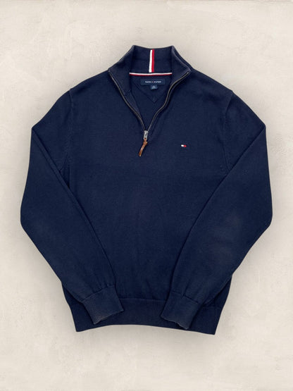 Pull 1/4 zip, Demi-zip Tommy Hilfiger - homme Xs - Bleu marine - Très bon état - Ts0143