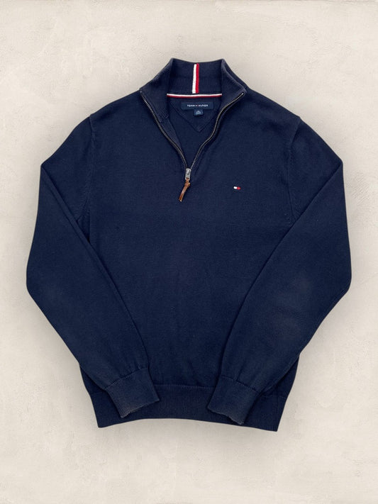 Pull 1/4 zip, Demi-zip Tommy Hilfiger - homme Xs - Bleu marine - Très bon état - Ts0143