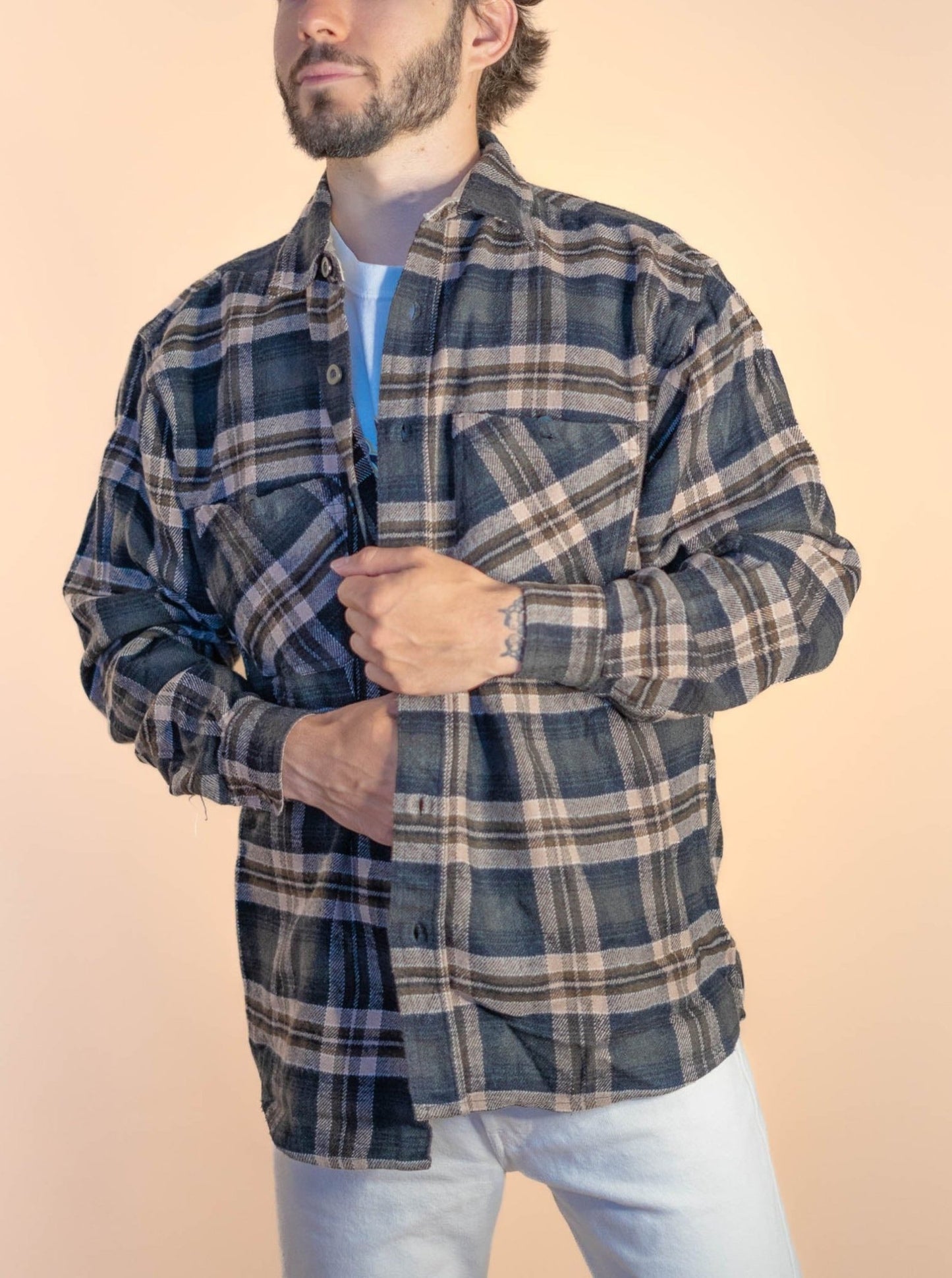 Chemise à Carreaux Homme 653 - KAKI - M - amifrip - Friperie en ligne et vêtements vintage