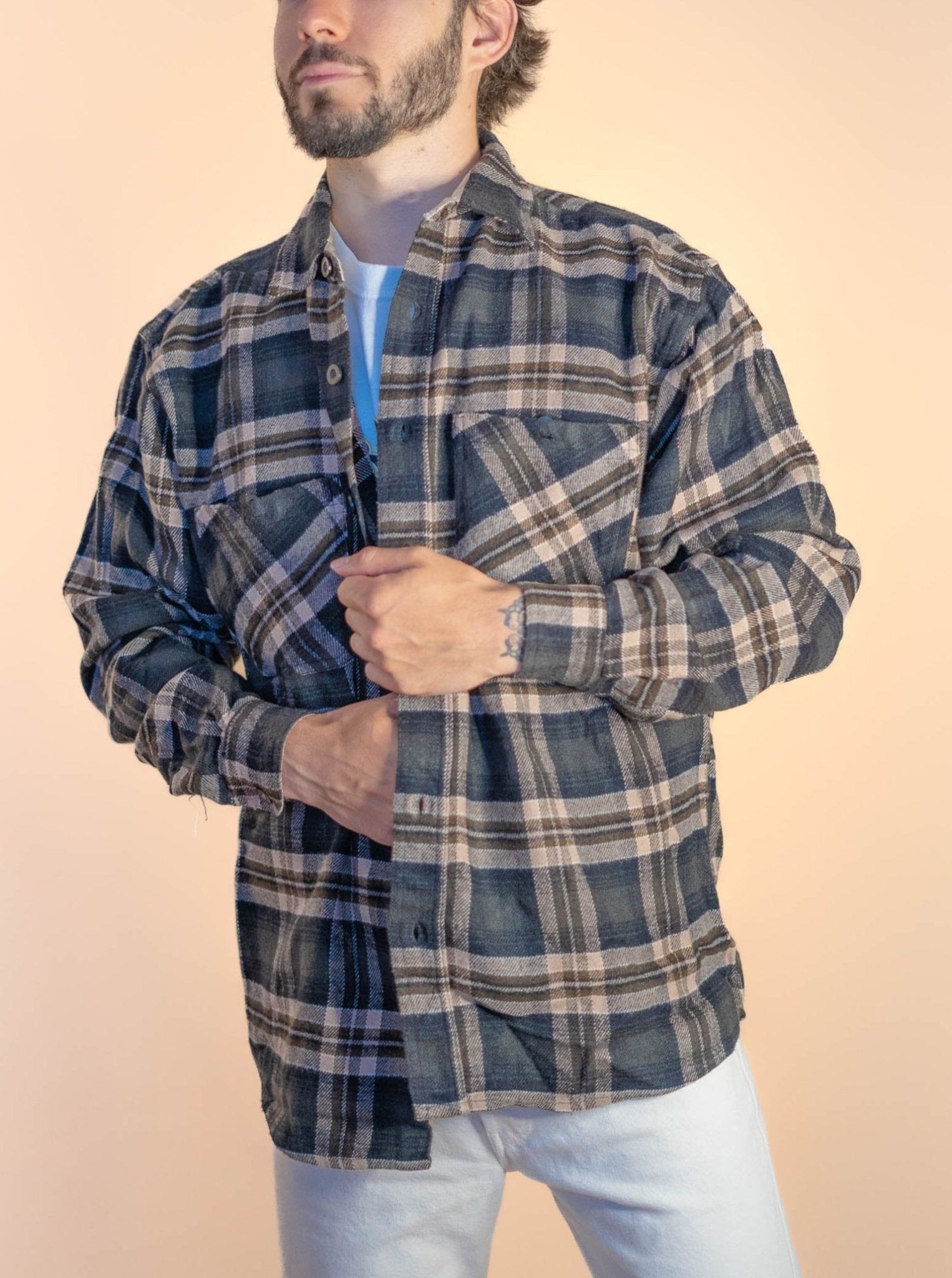 Chemise à Carreaux Homme 653 - KAKI - M - amifrip - Friperie en ligne et vêtements vintage