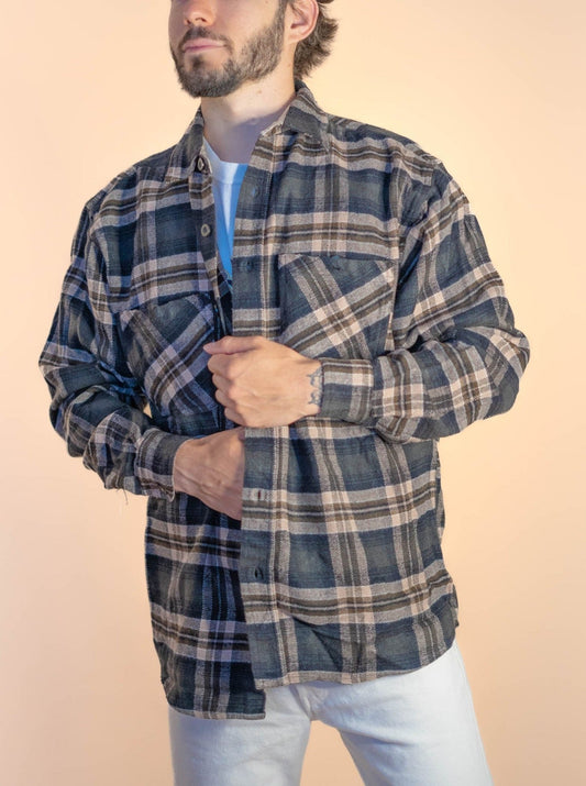 Chemise à Carreaux Homme 653 - KAKI - M - amifrip - Friperie en ligne et vêtements vintage