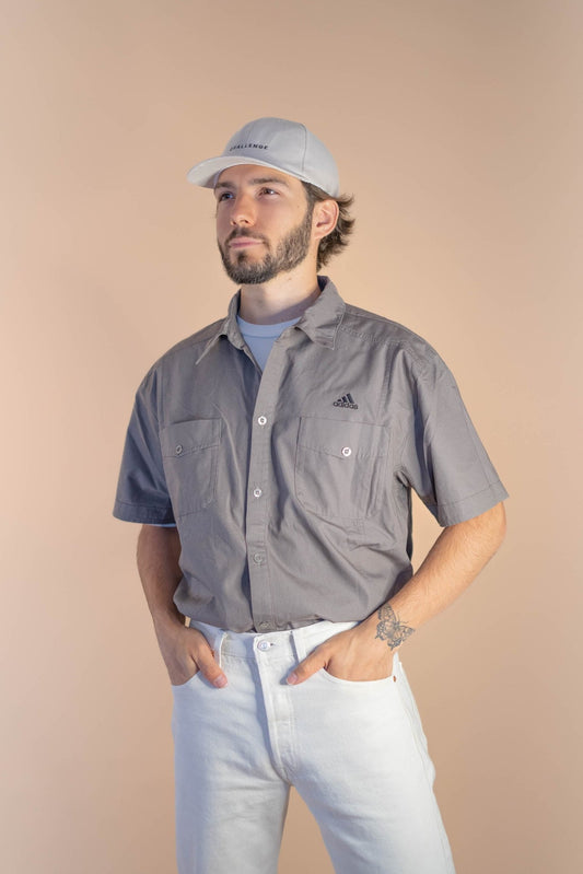 Chemise Adidas Manches Courtes Homme 667 - GRIS - L - amifrip - Friperie en ligne et vêtements vintage