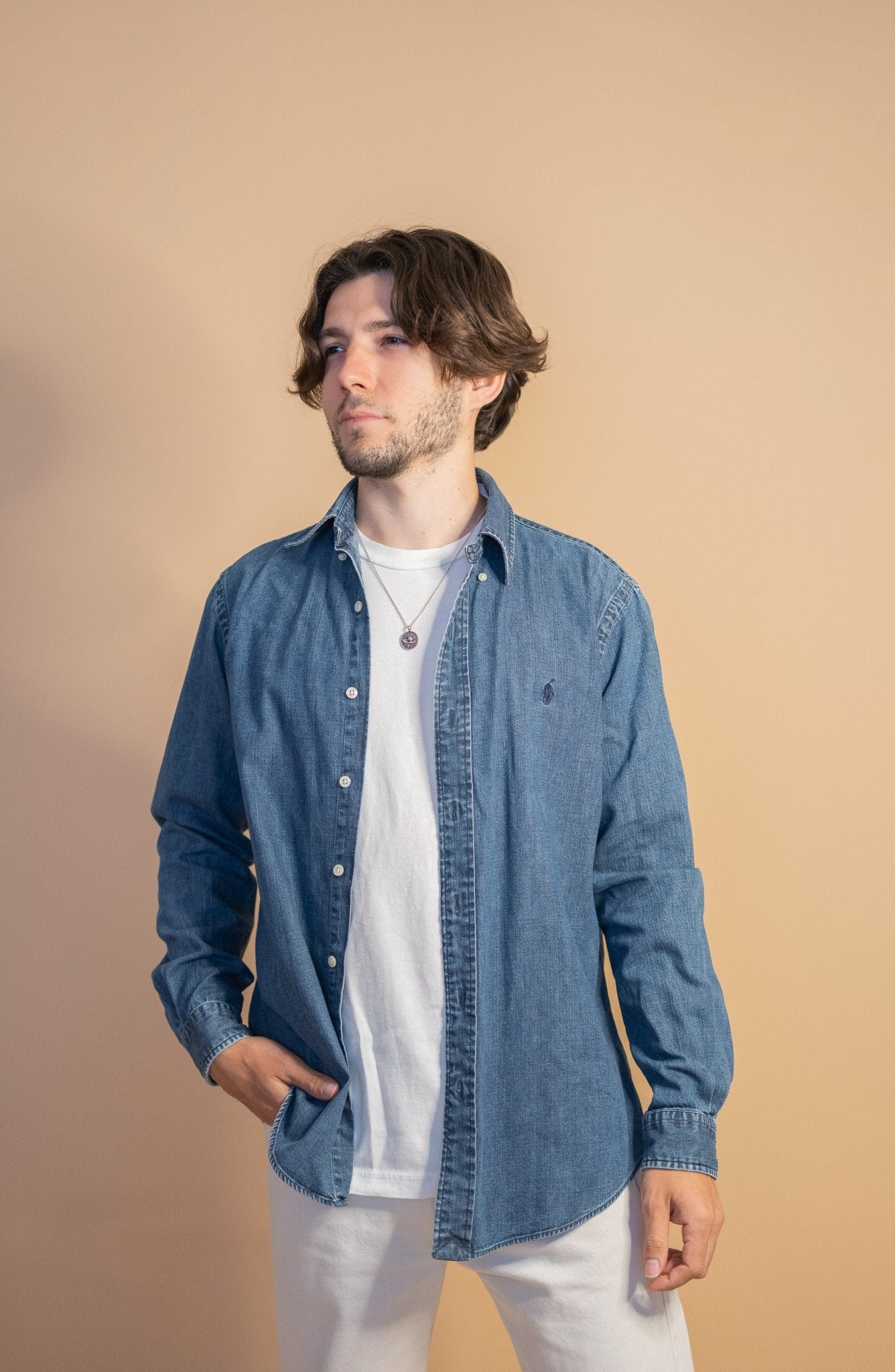 Chemise Bleu Ralph Lauren Homme 1001 - BLEU - M - amifrip - Friperie en ligne et vêtements vintage