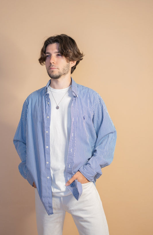 Chemise Bleu Ralph Lauren Homme 998 - BLEU - XL - amifrip - Friperie en ligne et vêtements vintage