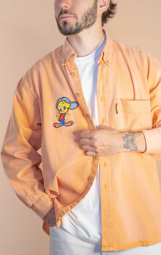 Chemise Cartoon Rétro Homme 318 - ORANGE - L - amifrip - Friperie en ligne et vêtements vintage