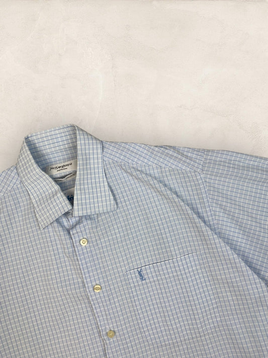 Chemise Homme Vintage Yves Saint - Laurent Bleu L Ref:3012 - Bleu - L - amifrip