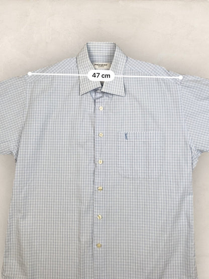 Chemise Homme Vintage Yves Saint - Laurent Bleu L Ref:3012 - Bleu - L - amifrip