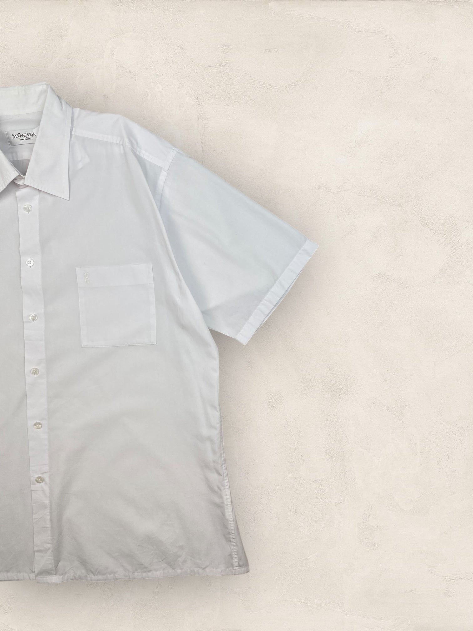 Chemise Homme Vintage Yves Saint - Laurent Vert XL Ref:3013 - Blanc - XL - amifrip