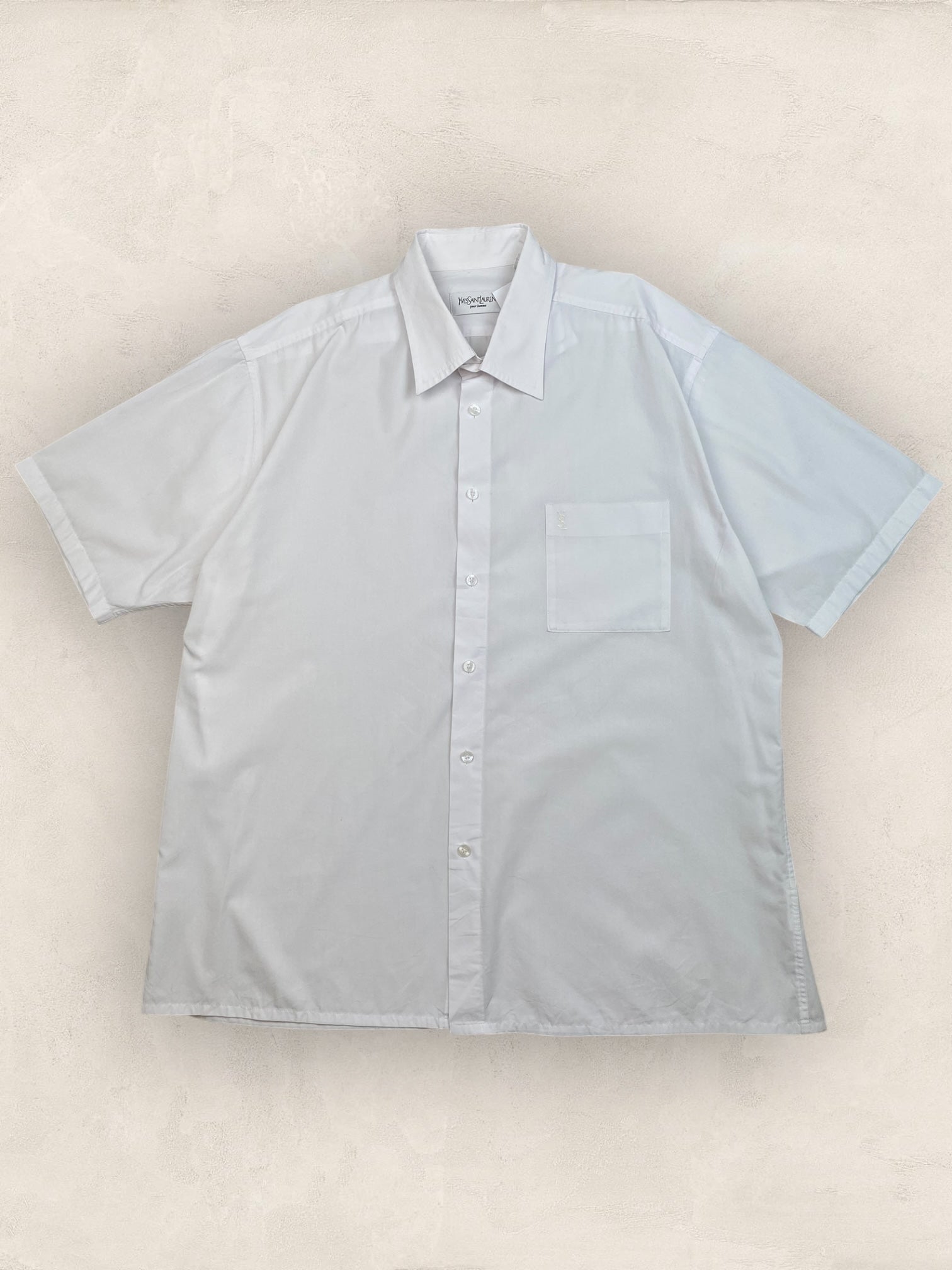 Chemise Homme Vintage Yves Saint - Laurent Vert XL Ref:3013 - Blanc - XL - amifrip