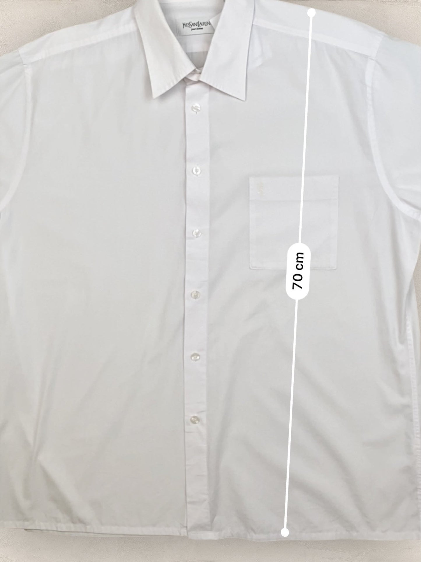 Chemise Homme Vintage Yves Saint - Laurent Vert XL Ref:3013 - Blanc - XL - amifrip
