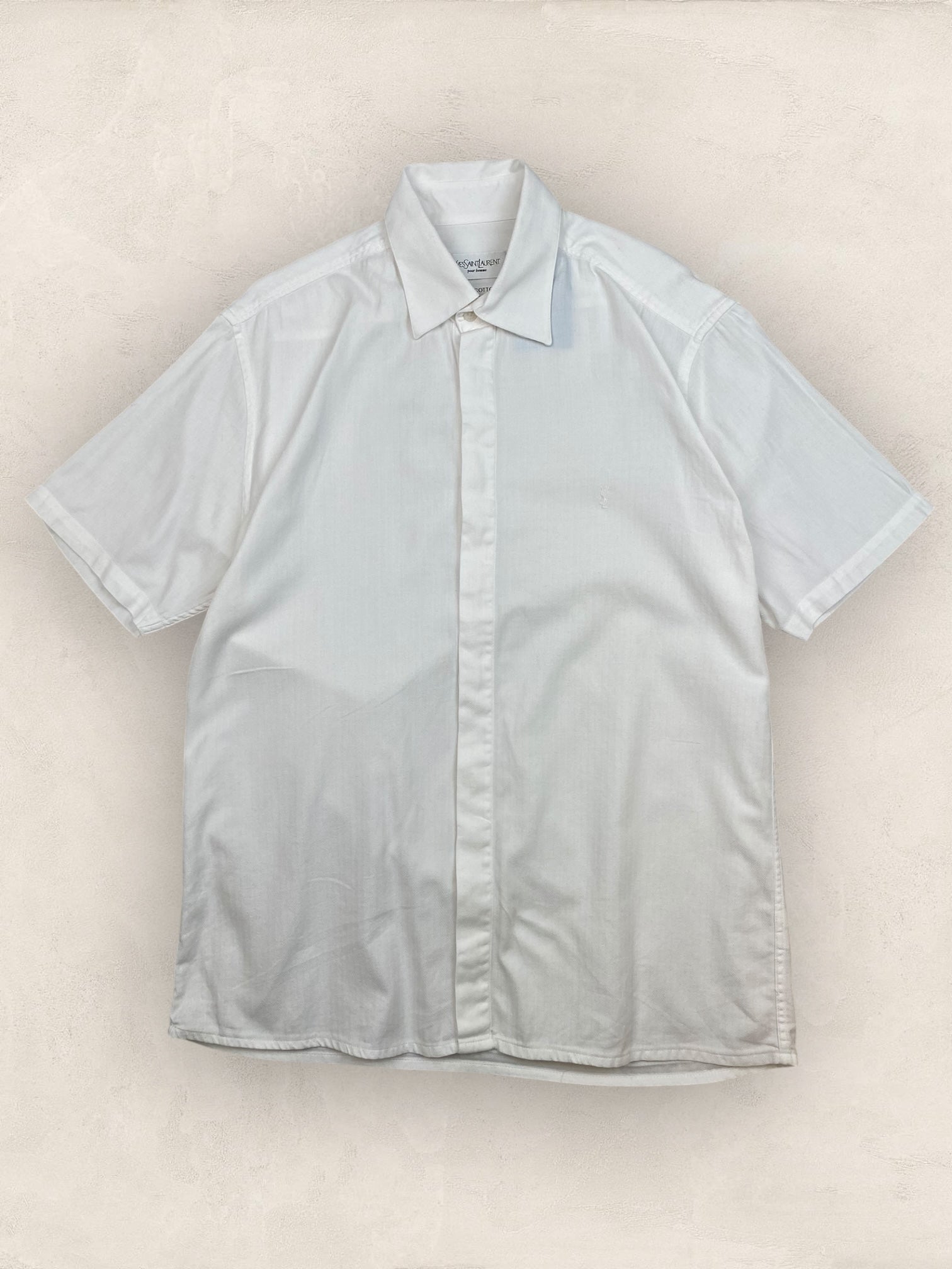 Chemise Homme Vintage Yves Saint - Laurent Vert XL Ref:3013 - Blanc - XL - amifrip