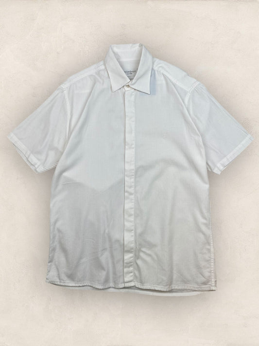 Chemise Homme Vintage Yves Saint - Laurent Vert XL Ref:3013 - Blanc - XL - amifrip